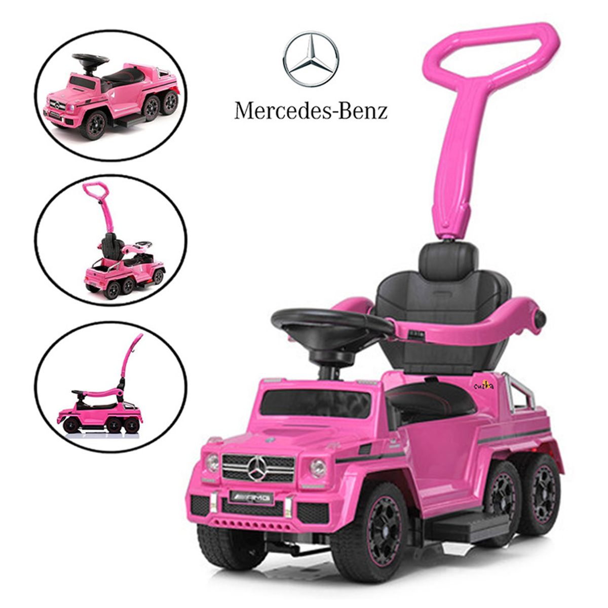MERCEDES BENZ - Correpasillo a Batería 2 en 1 para Niño »AMG SIX» Pink