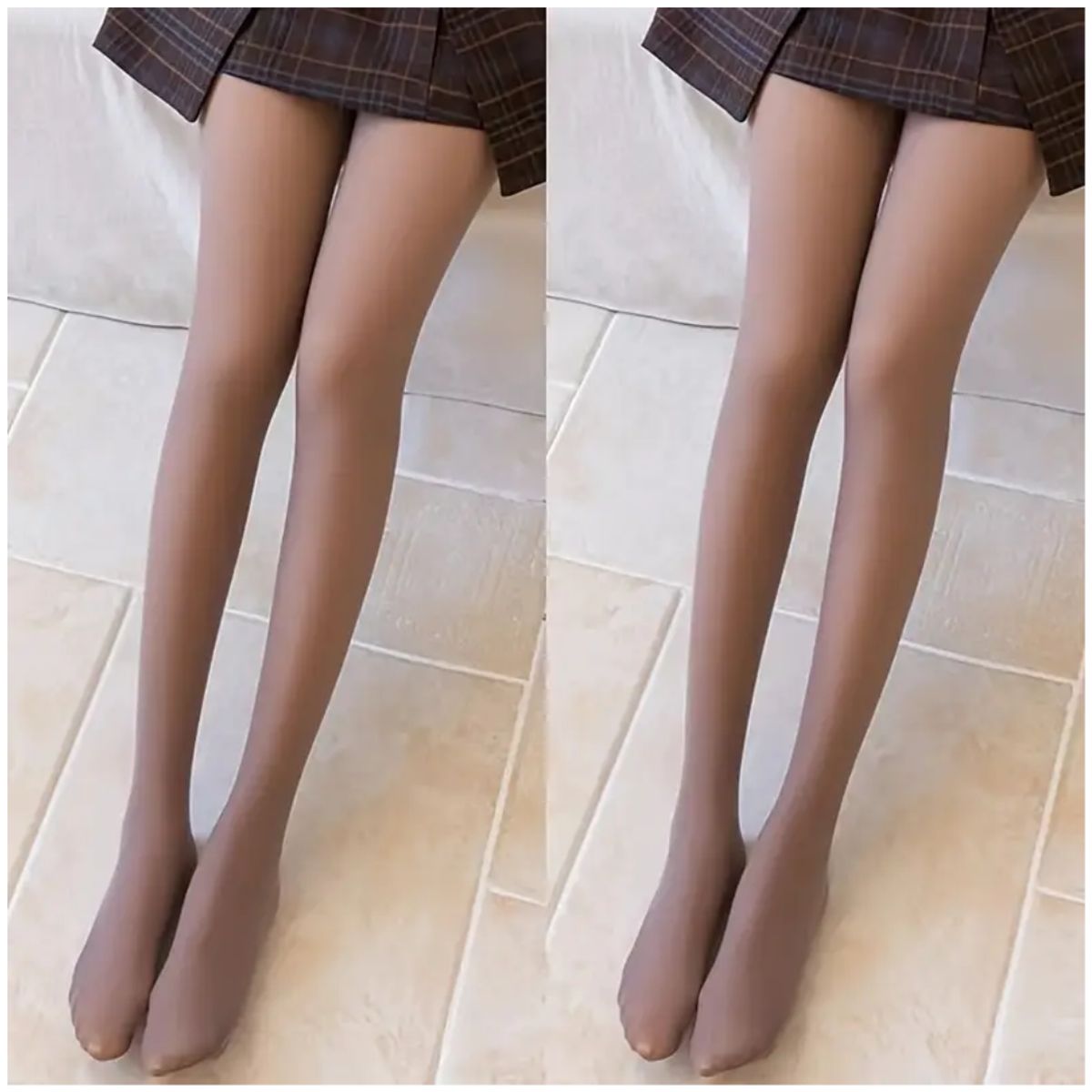 GENERICO - Panty Calentador Panty Efecto Piel Abrigador Marron Piel