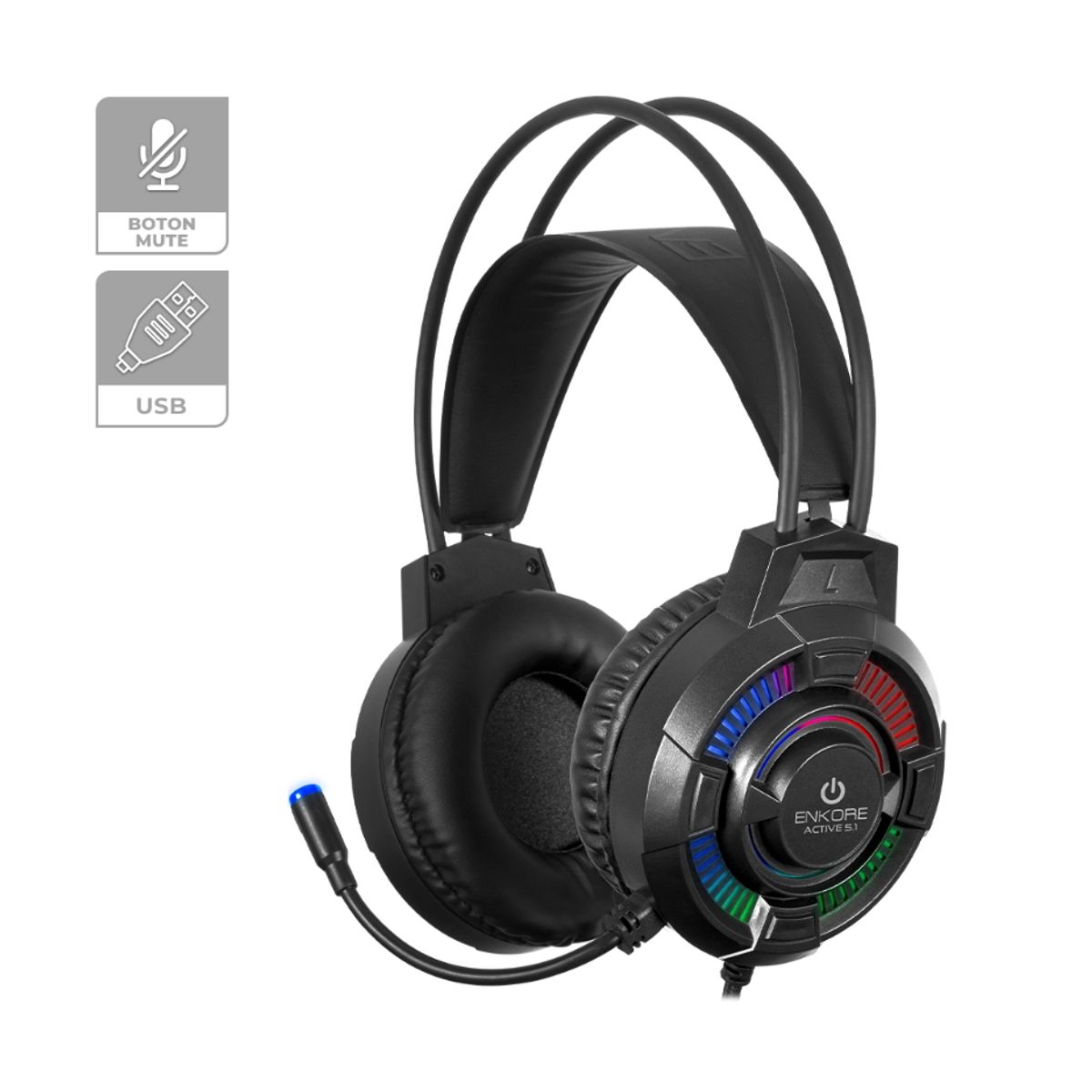 ENKORE - Audífono Gamer con Microfono EKHG1004U ACTIVE Enkore