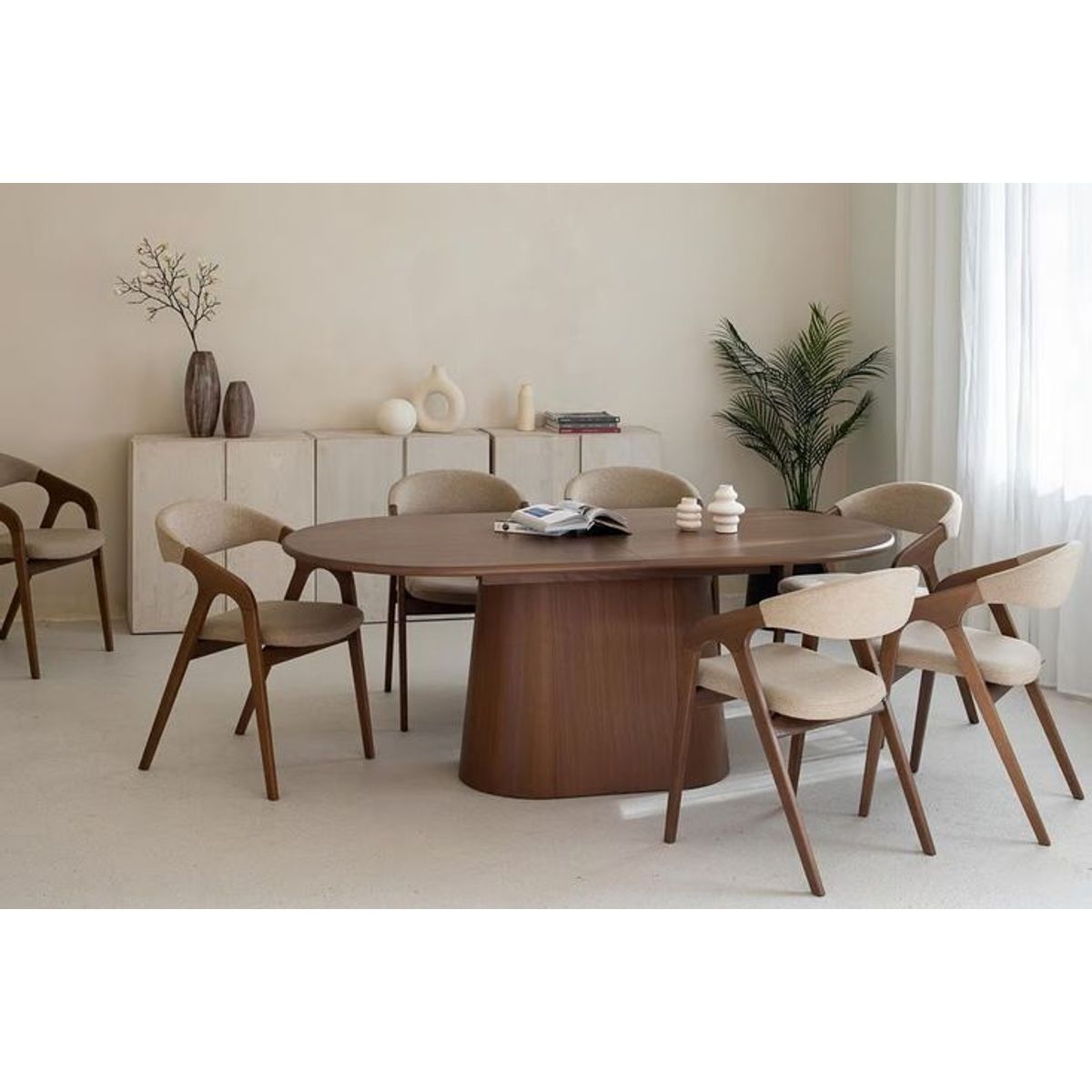 STIL NOVO - JUEGO DE COMEDOR 6 SILLAS AURA BEIGE