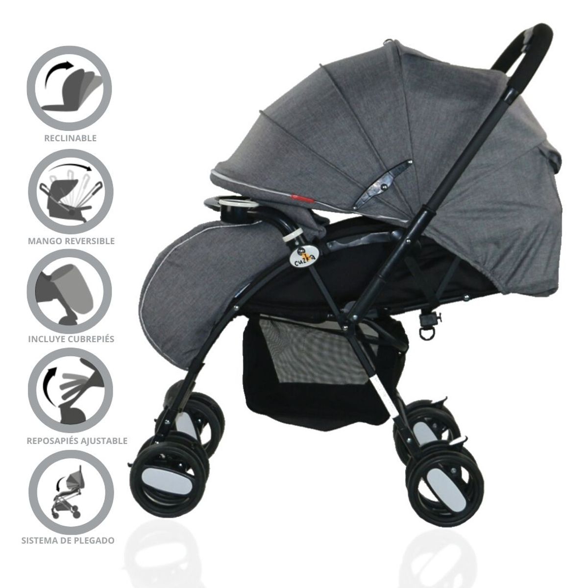 POWER KIDS - Coche Cuna para Bebé «SMART» Gray