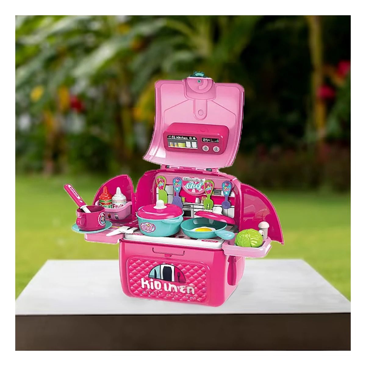 GENERICO - Pack4 Set de Cocina en una Maleta Rosado Y+Regalo Agendita