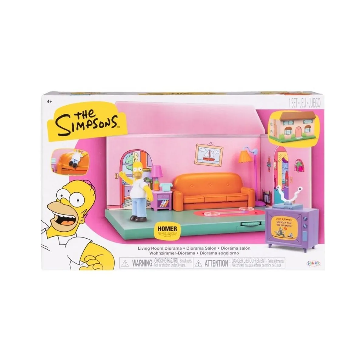 THE SIMPSONS - Diorama Los Simpson Sala de juegos - Incluye Homero