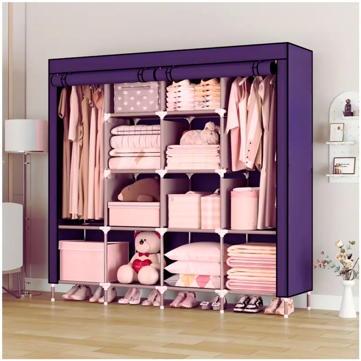 INSPIRA MARKET - Ropero armable de 4 cuerpos de tela color variado