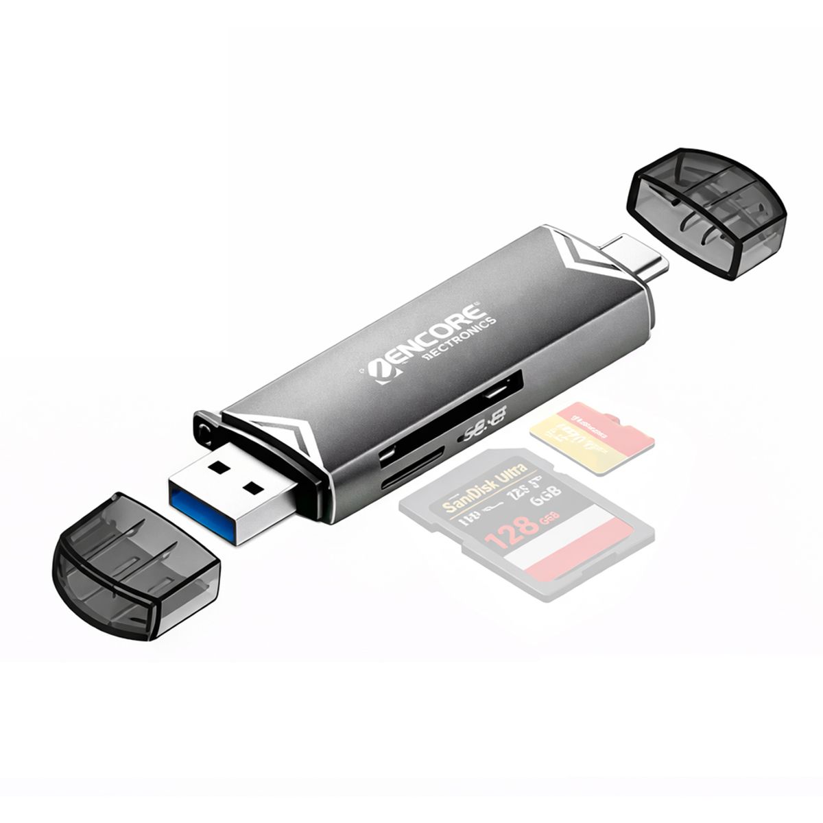 GENERICO - Lector Y Grabador De Tarjetas De Memoria Encore Enucr-U3C21, Usb 3.0, Compacto Y Rápido