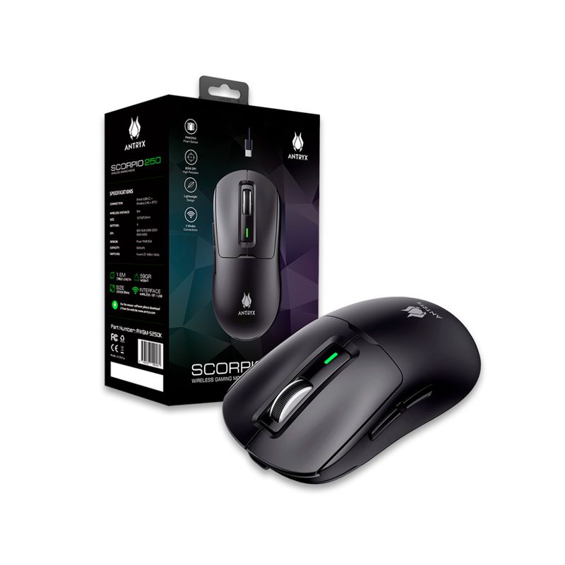 GENERICO - Mouse Gaming Inalámbrico Antryx Scorpio 250 Alta Precisión Diseño Er