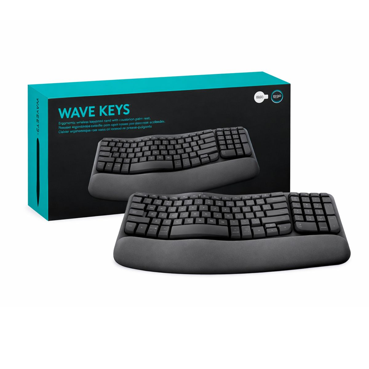 GENERICO - Teclado Ergonómico Logitech Ergo Wave Negro - Bluetooth Y Conexión Inalámbrica Para Mayor
