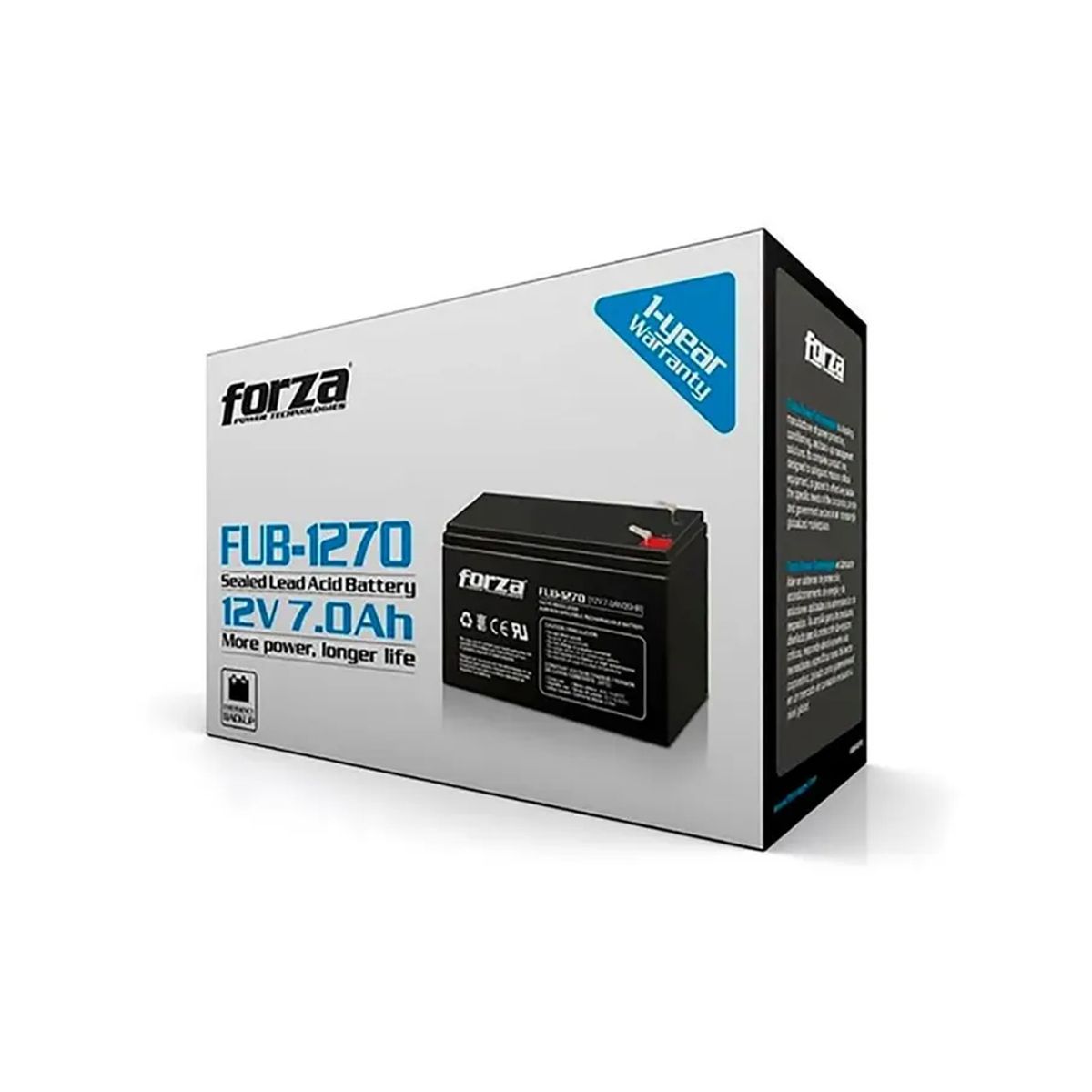 GENERICO - Batería Forza Fub-1270 De 12V Y 7 Ah Para Energía Confiable Y Duradera