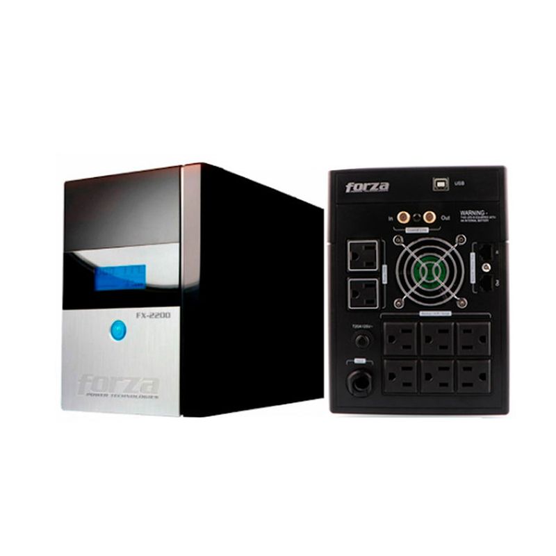GENERICO - Forza Ups 2200Va 1200W Con Pantalla Lcd Y 8 Salidas, Ideal Para Protec