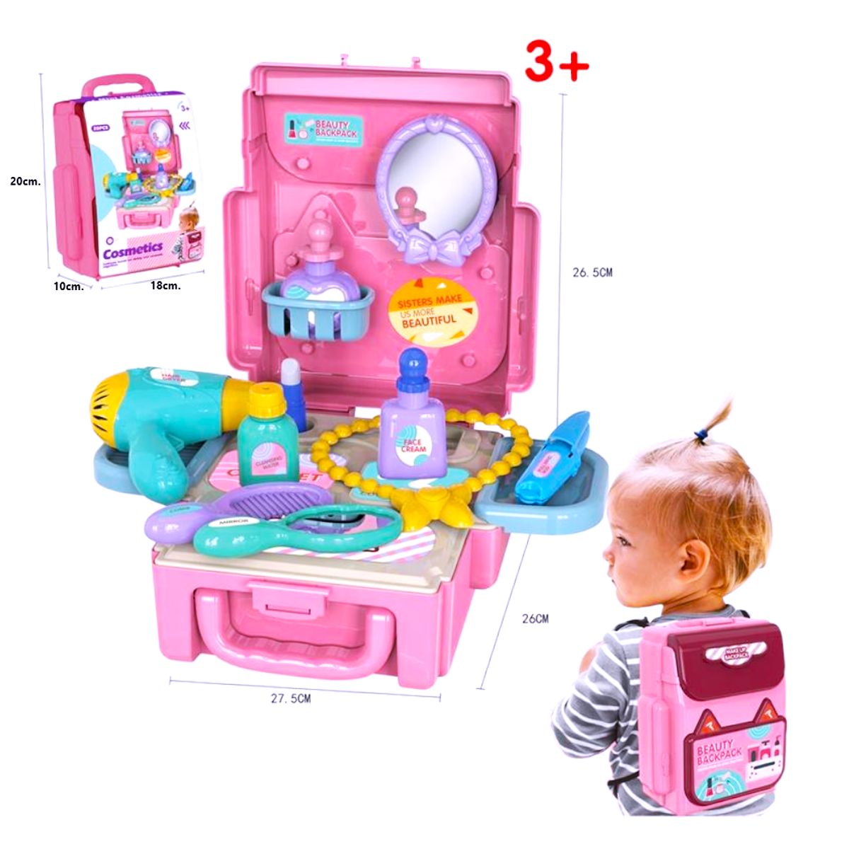 GENERICO - Mochila 2 en 1 - Set Belleza