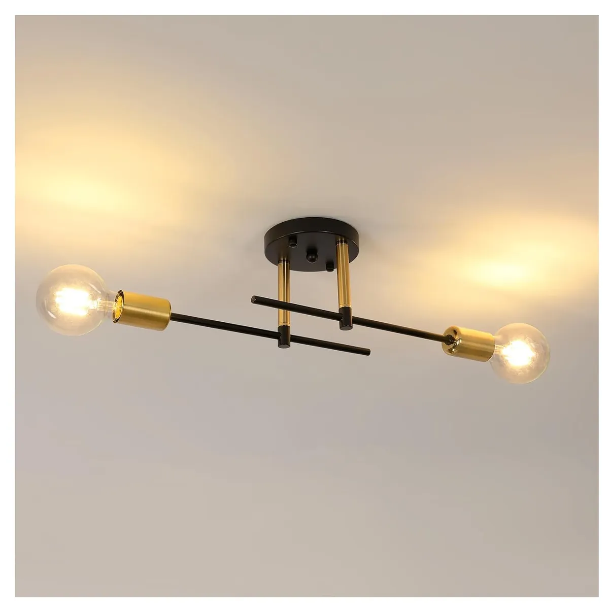 GENERICO - Lámpara de techo moderna de decoración de 2 luces sin focos