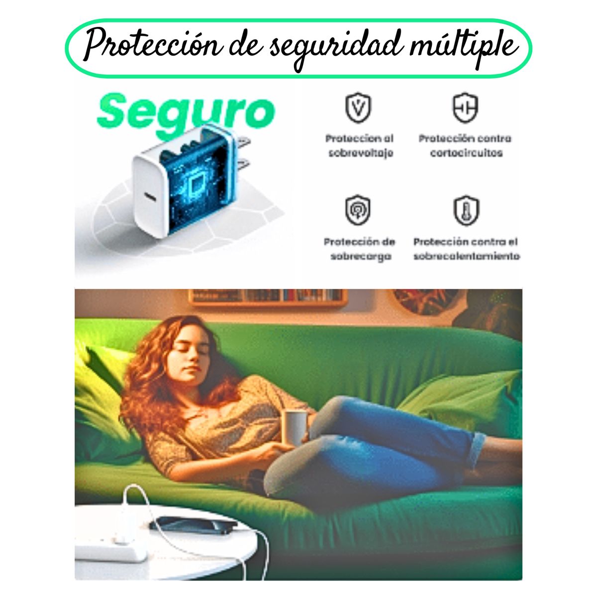 UGREEN - Cargador USB Tipo C 20W Carga rápida PD - Compatible iPhone y Android