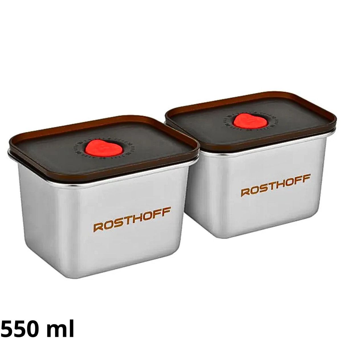 ROSTHOFF - Set x2 Contenedores Acero 550 ml- Rosthoff