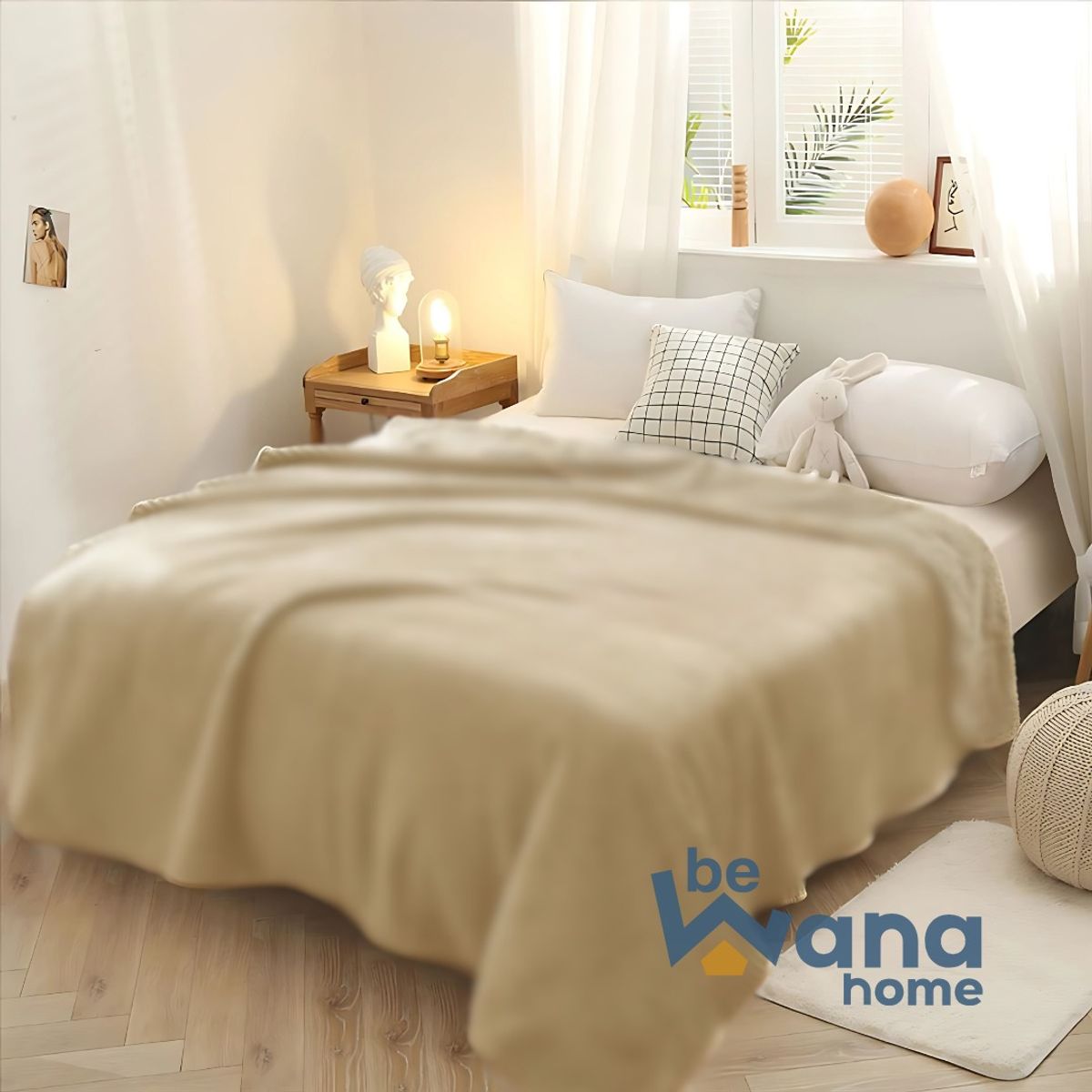 CASATEX - Manta Polar Antialérgica Delgada PREMIUM 2PLZ Beige