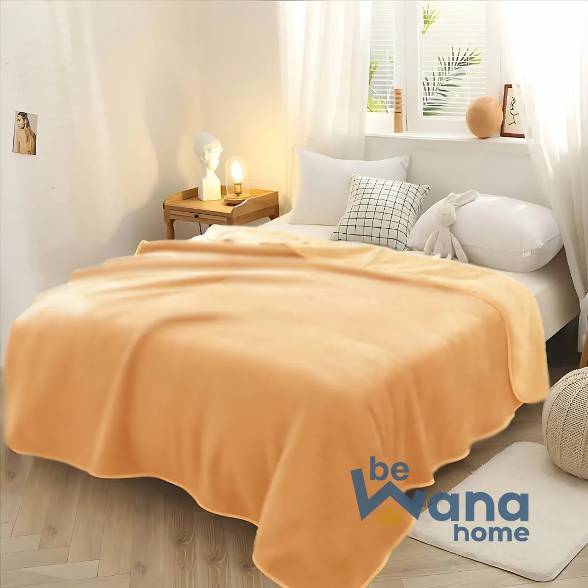 CASATEX - Manta Polar Antialérgica Delgada PREMIUM 2PLZ Orange
