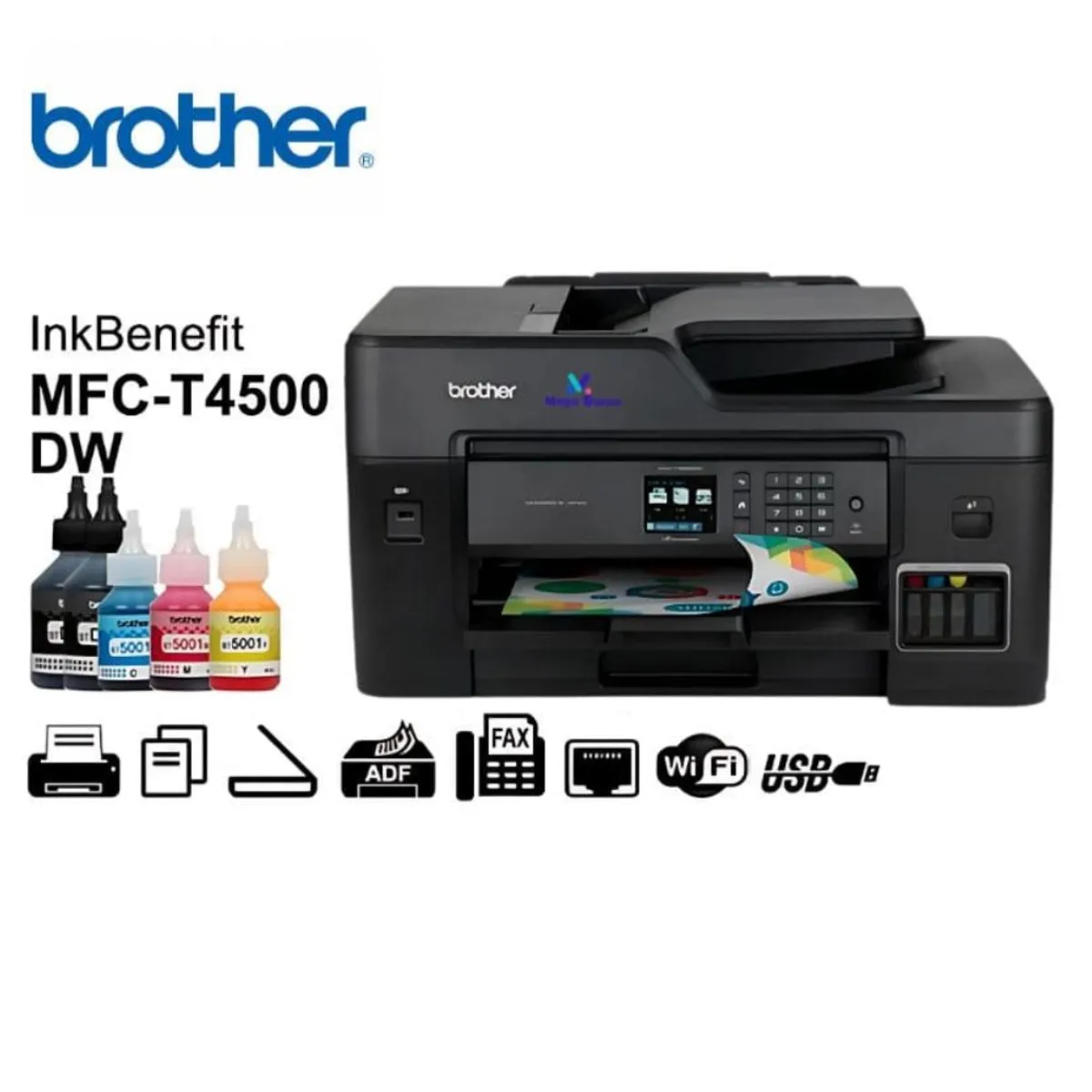 Brother - IMPRESORA MULTIFUNCIONAL BROTHER A3 MFC-T4500DW