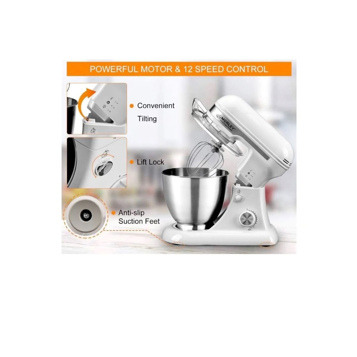 MORLEY - Batidora Profesional Morley Planetaria 5.L Blanca 2500 Watts