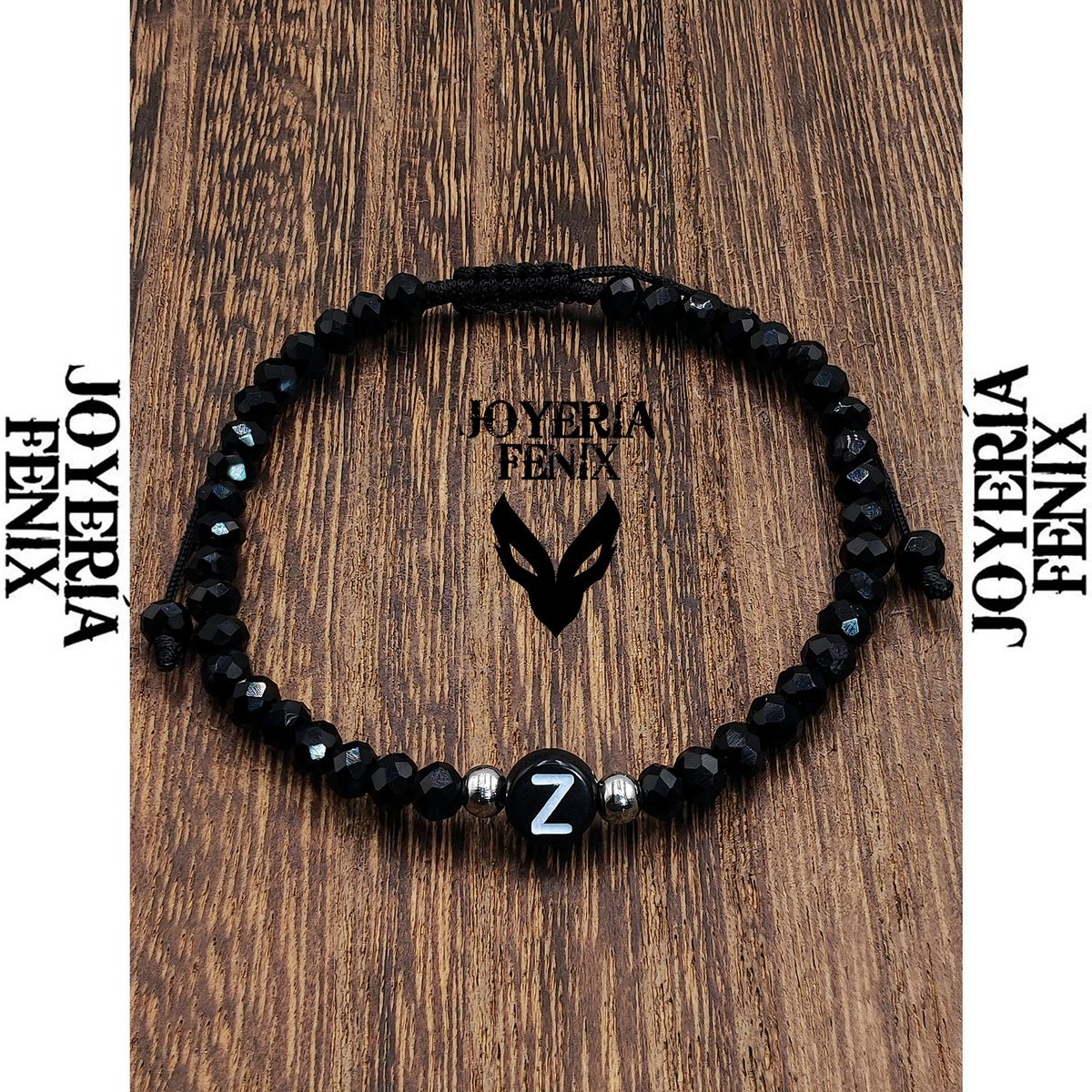 JOYERIA FENIX - Pulsera Letra Inicial - Negro