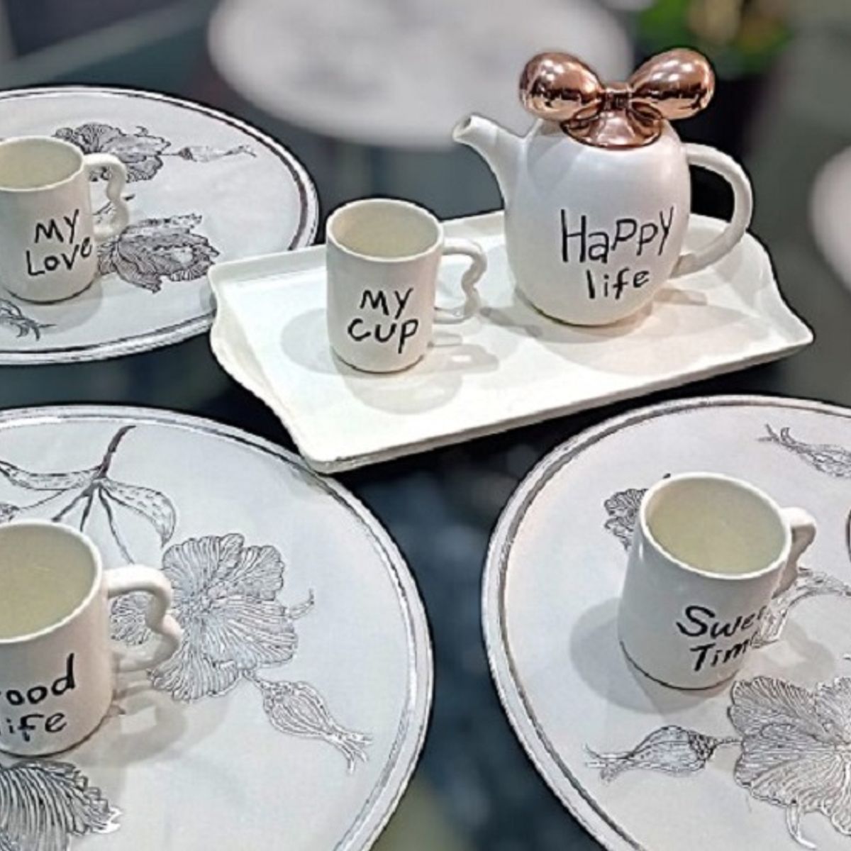 GENERICO - Individuales de Mesa Comedor 6 piezas Plateado A1