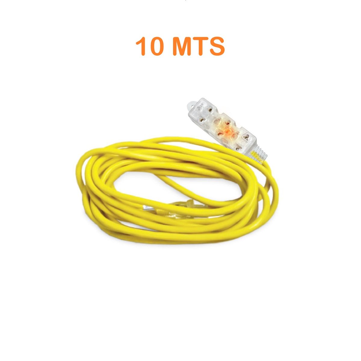 HOME LIGHT - EXTENSIÓN AMARILLA ELÉCTRICA 10MT CABLE VULCANIZADO 3 TOMAS HOME LIGHT