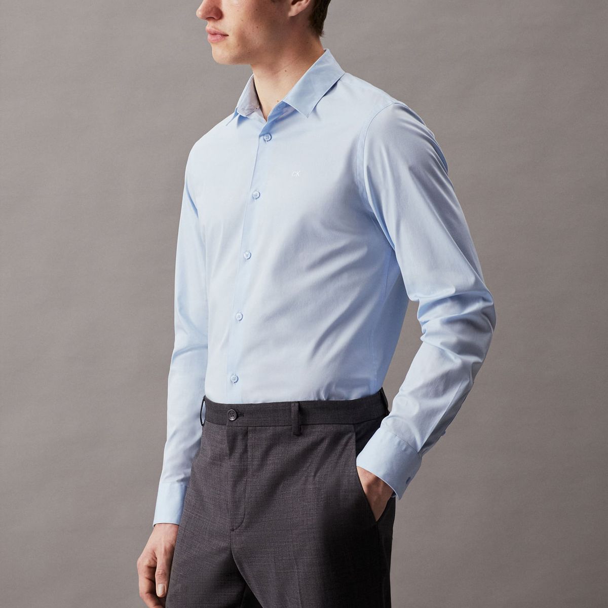 CALVIN KLEIN - CAMISA POPLIN STRETCH SLIM SHIRT