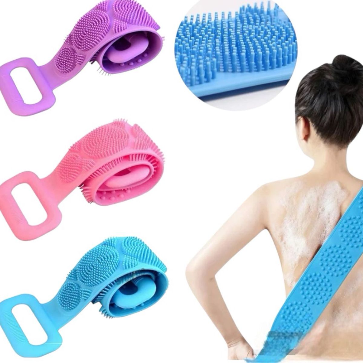 GENERICO - CEPILLO BANDA DE SILICONA PARA DUCHA BAÑO