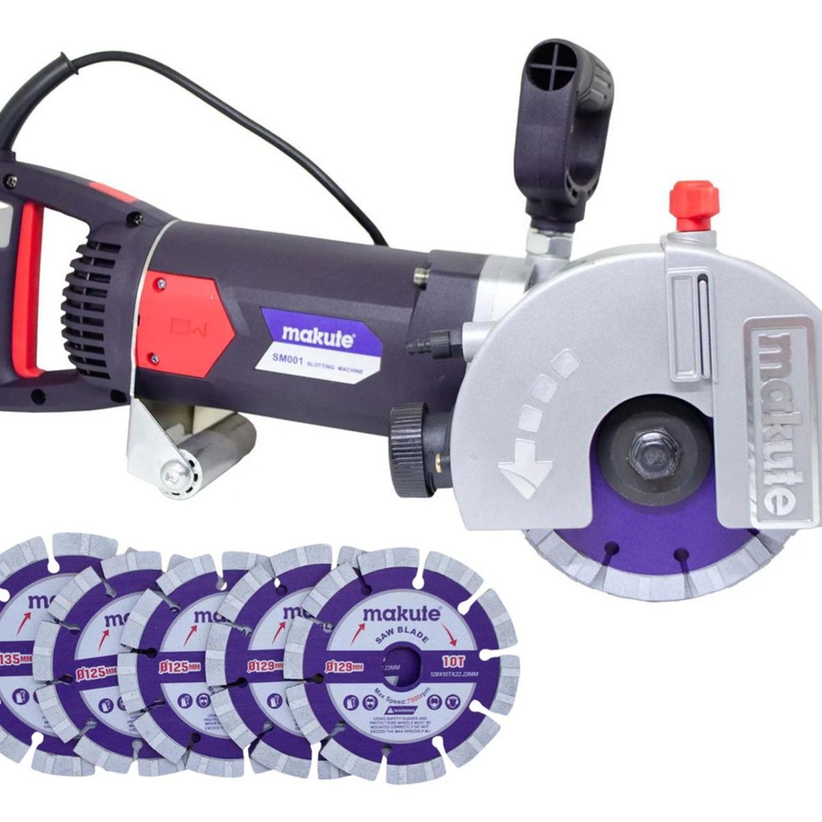 MAKUTE - Ranurador acanaladora de Concreto 2400W Incluye 5 Discos Makute