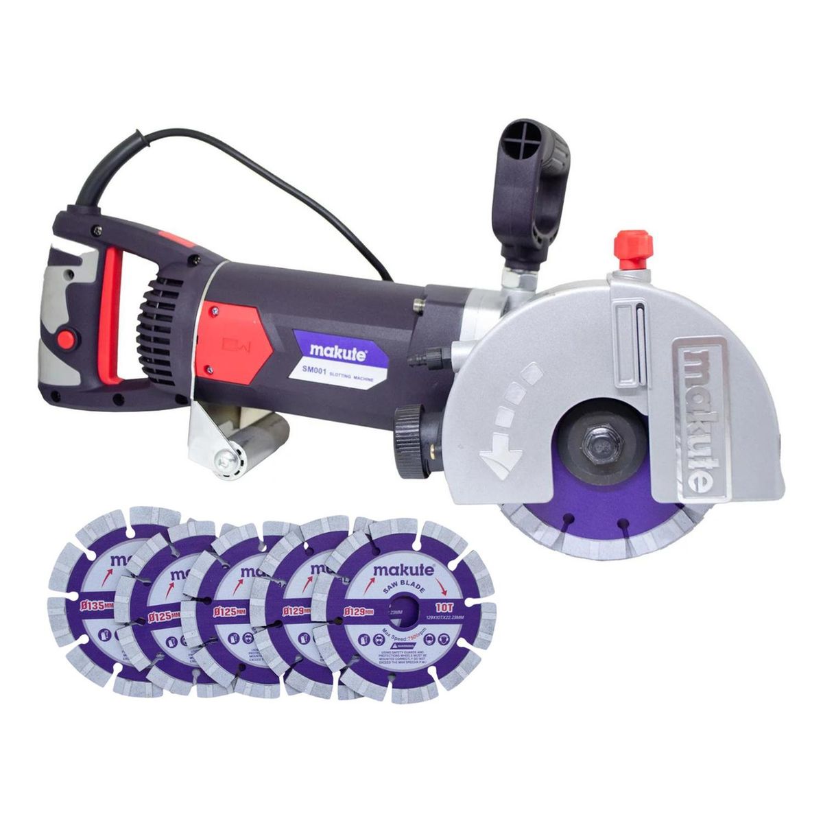 MAKUTE - Ranurador acanaladora de Concreto 2400W Incluye 5 Discos Makute