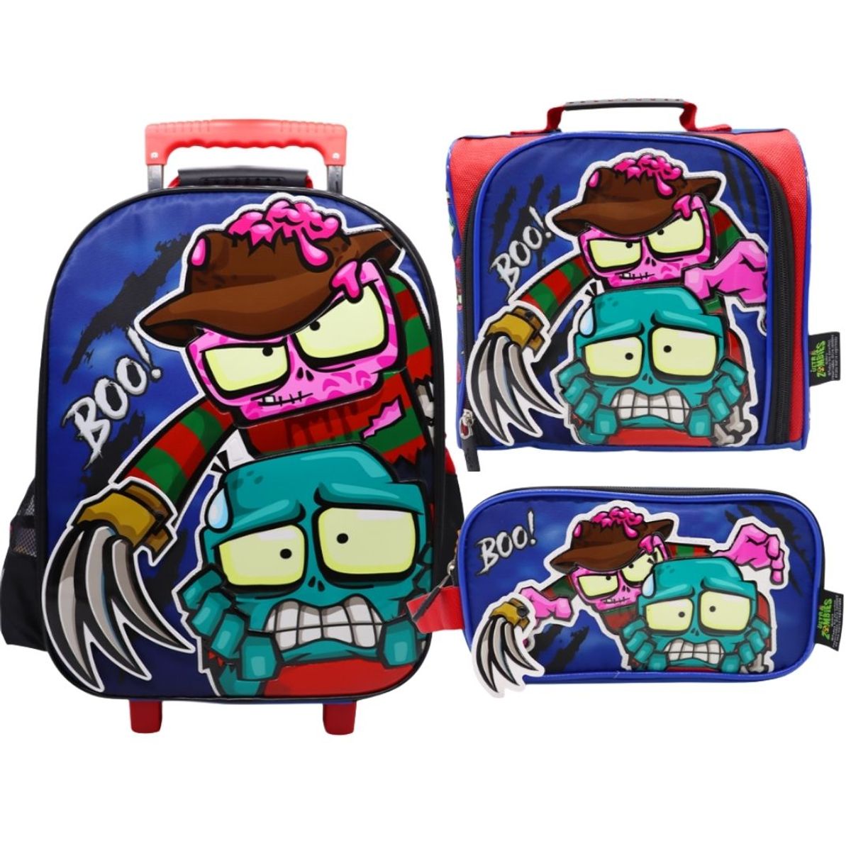 ULTRA ZOMBIES - Maleta Oficio + Lonchera + Cartuchera Ultra Zombies Azul