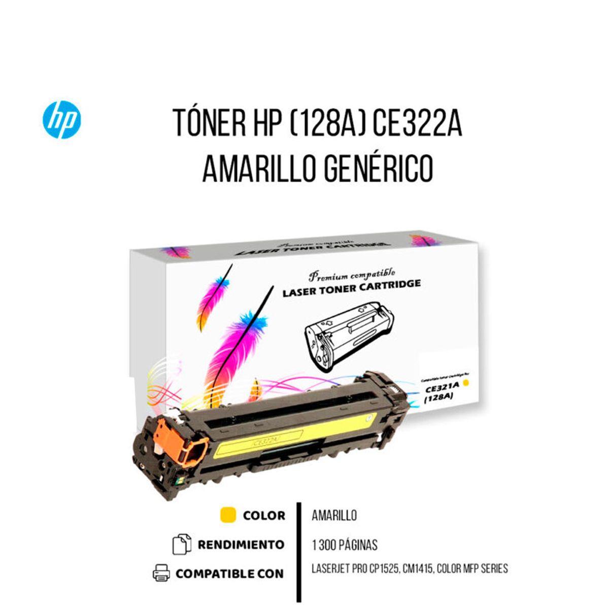 GENERICO - Toner HP 128A Yellow CE322A Compatible
