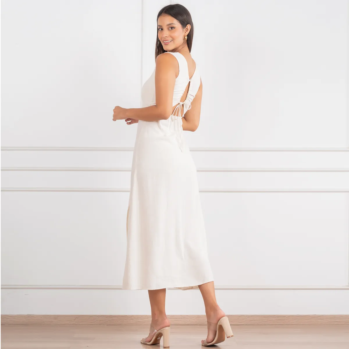 JAROLA - Vestido Midi Lino Jarola Danna