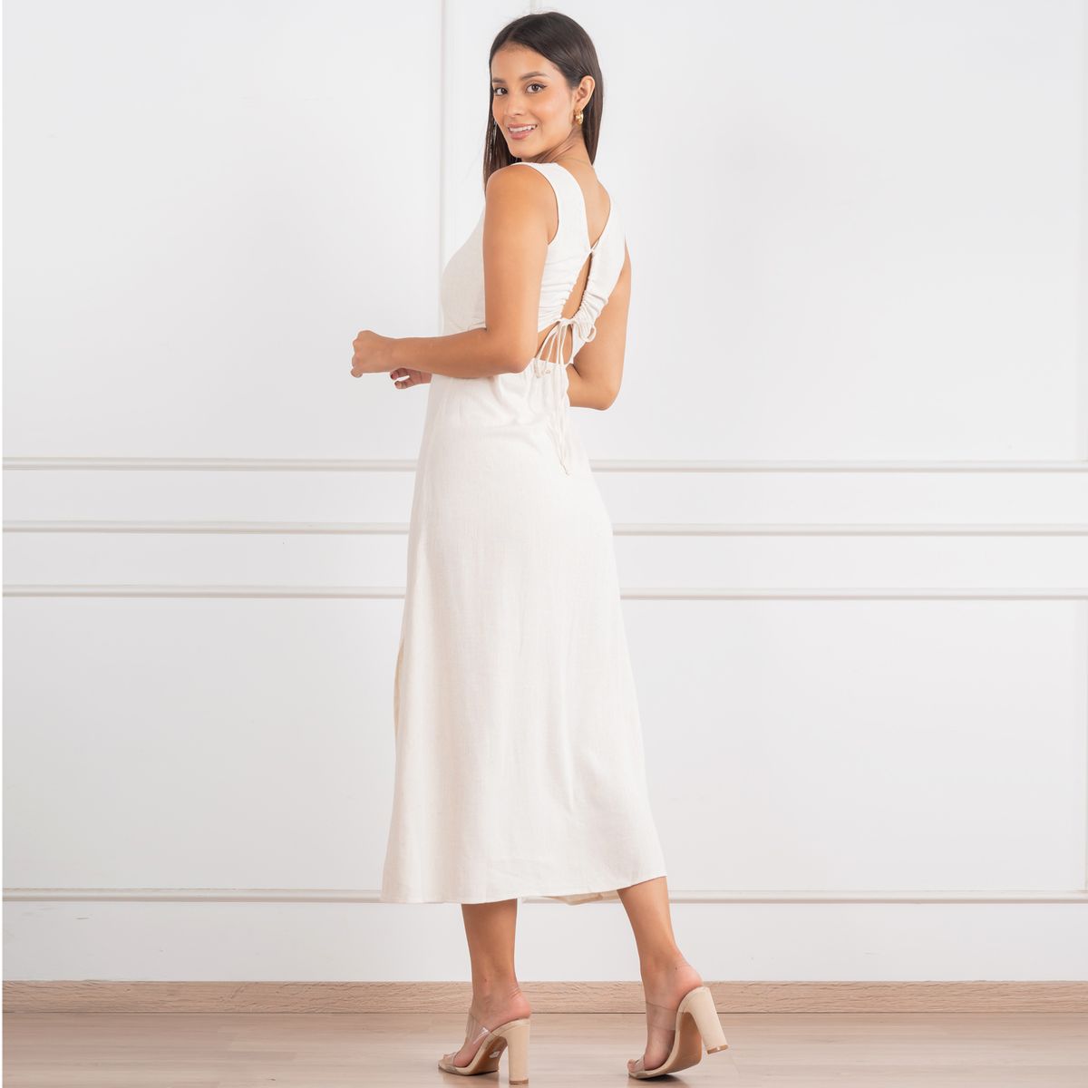 JAROLA - Vestido Midi Lino Jarola Danna