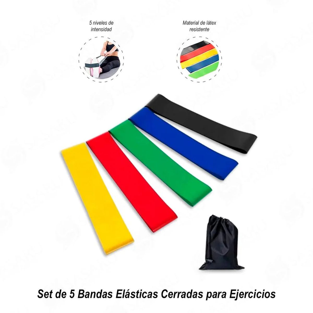 GENERICO - Setx5 Bandas de Resistencia deportivas - Latex