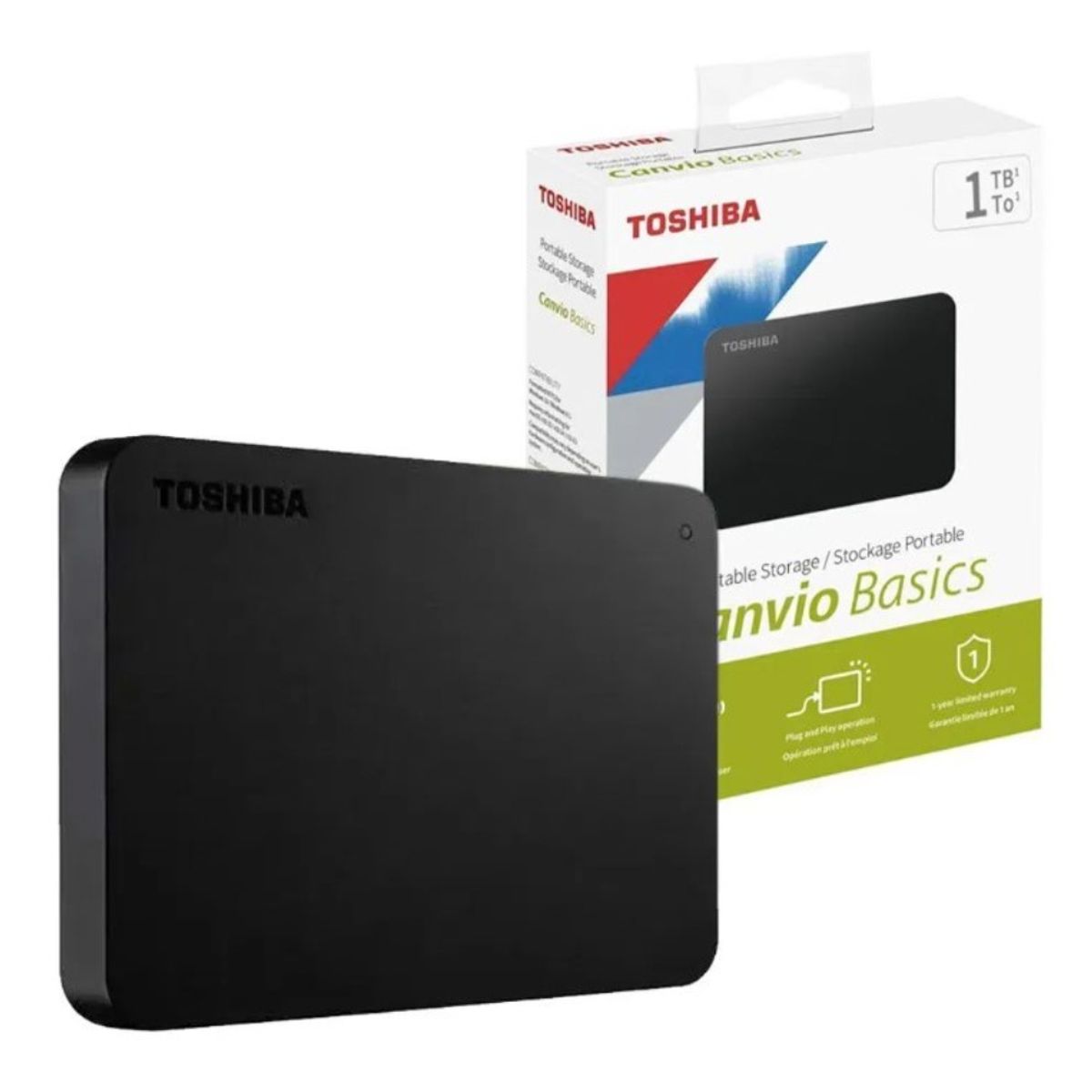 TOSHIBA - Disco Duro Externo Toshiba Canvio Basics 1 TB-Negro