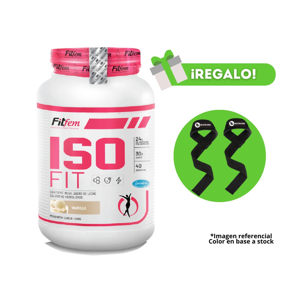 FITFEM - PROTEÍNA FEM PRO 1 KG VAINILLA + STRAPS