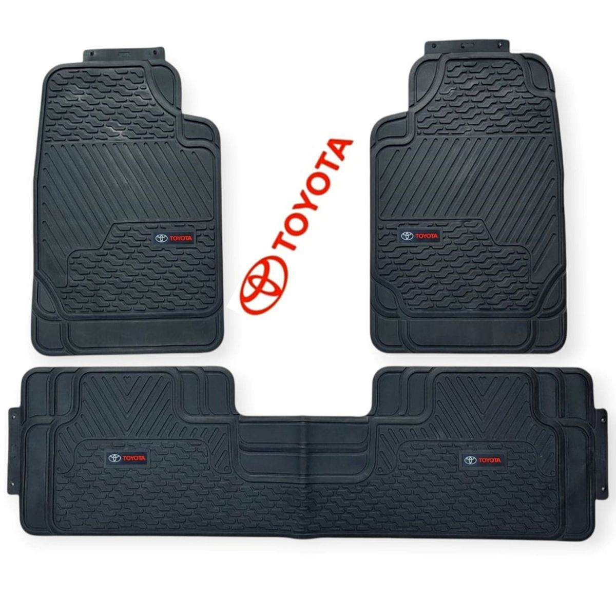 GENERICO - Piso De Jebe PVC Universal 3 Piezas Auto Camioneta Toyota