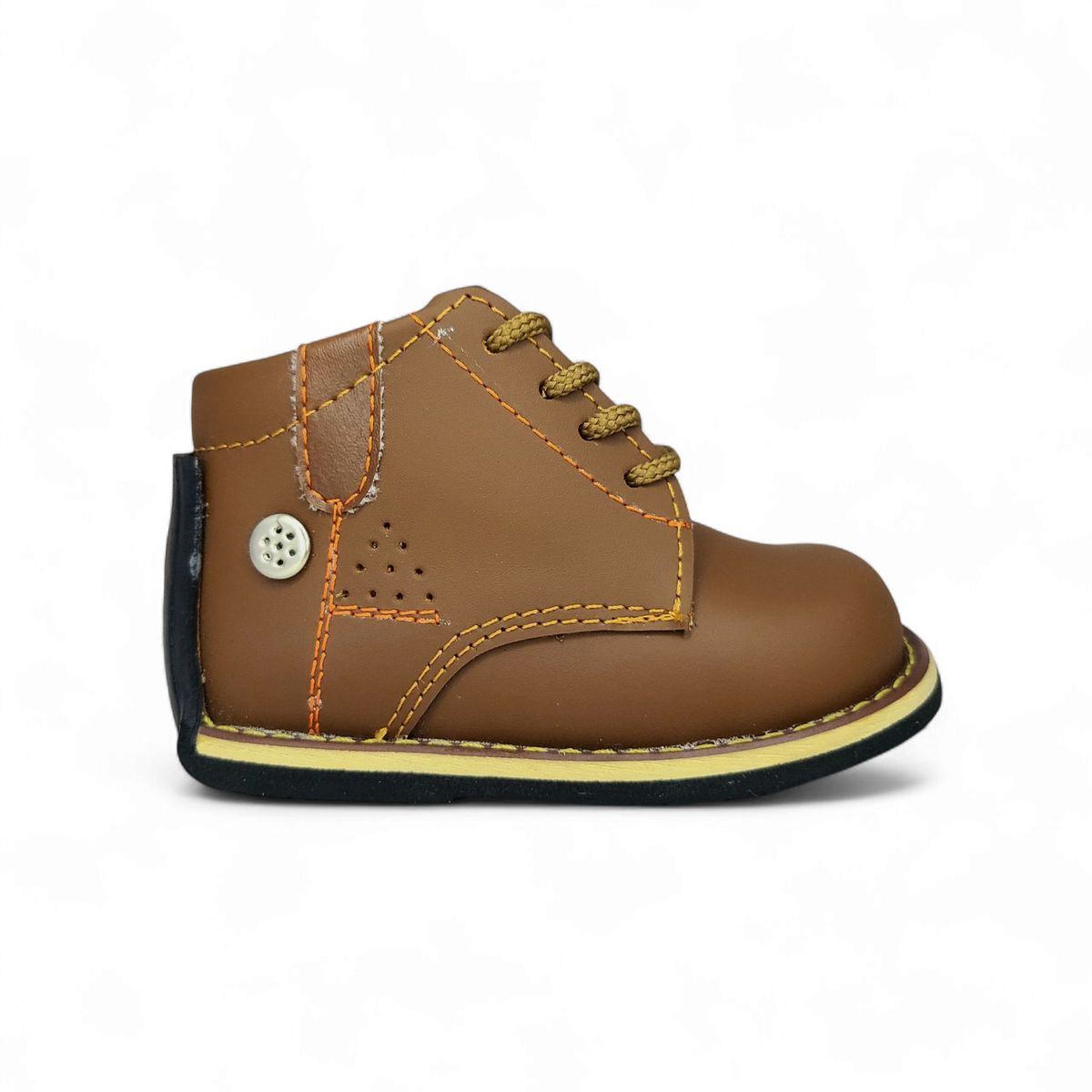 GENERICO - Zapato Pibe Clásico Pasador semi-ortopédico Marrón Café para bebé niño