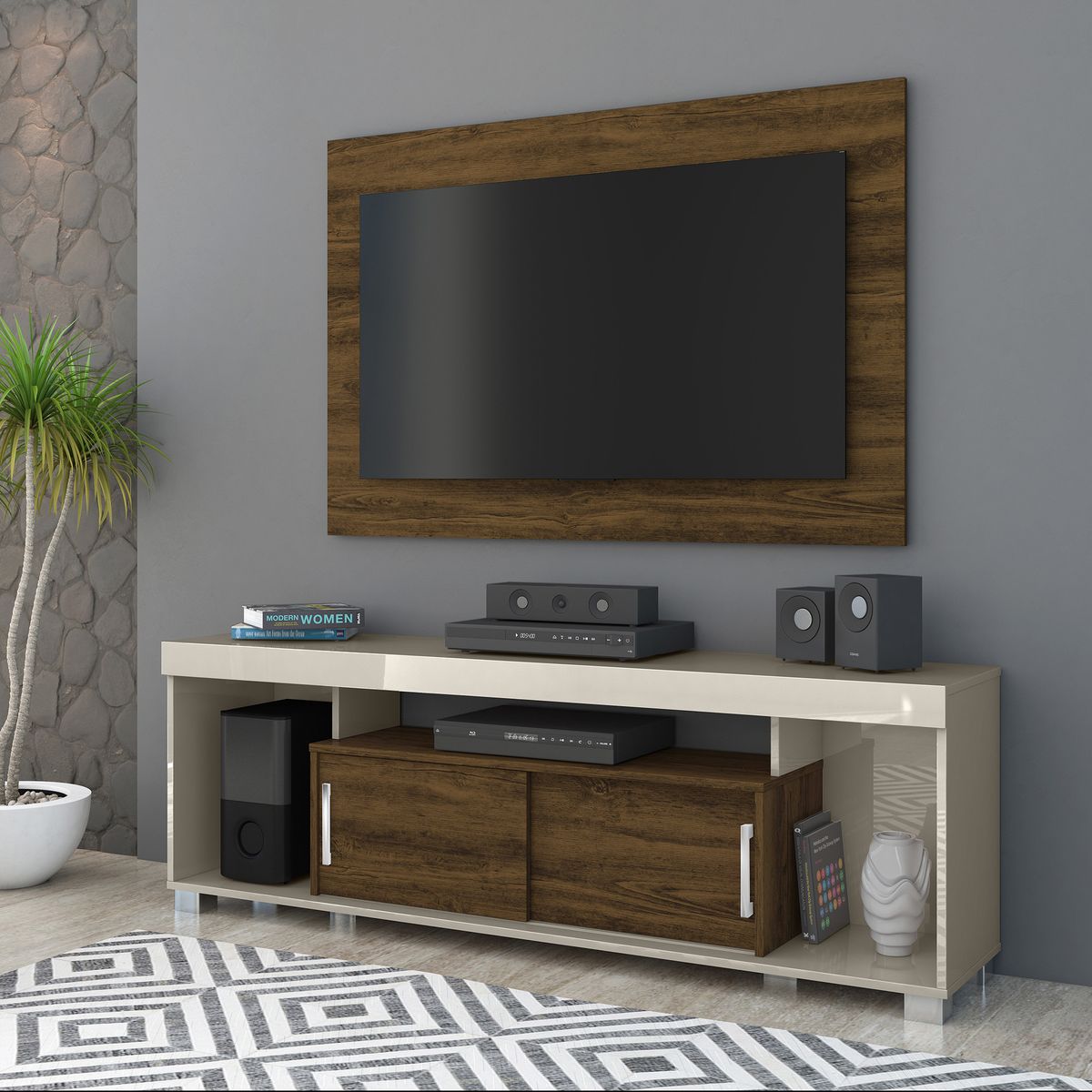 CASA BELLA - COMBO SALA TV CASABELLA DARIO - BLANCOMARRON