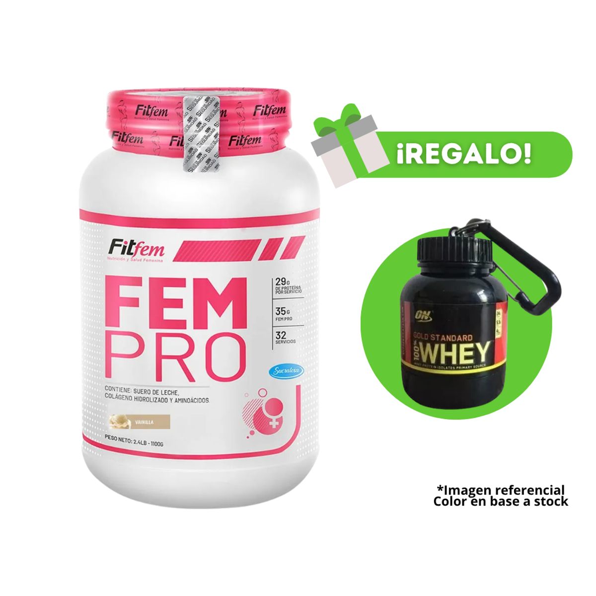 FITFEM - PROTEÍNA FEM PRO 1 KG VAINILLA +PORTAPROTEINA