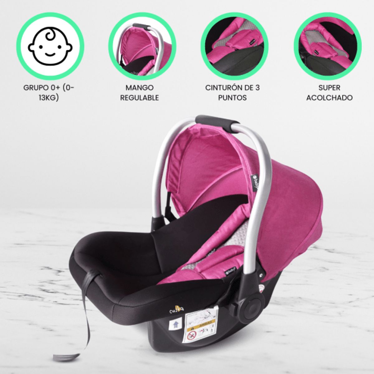 EBABY - Portabebé de Lujo «TERRY» Pink