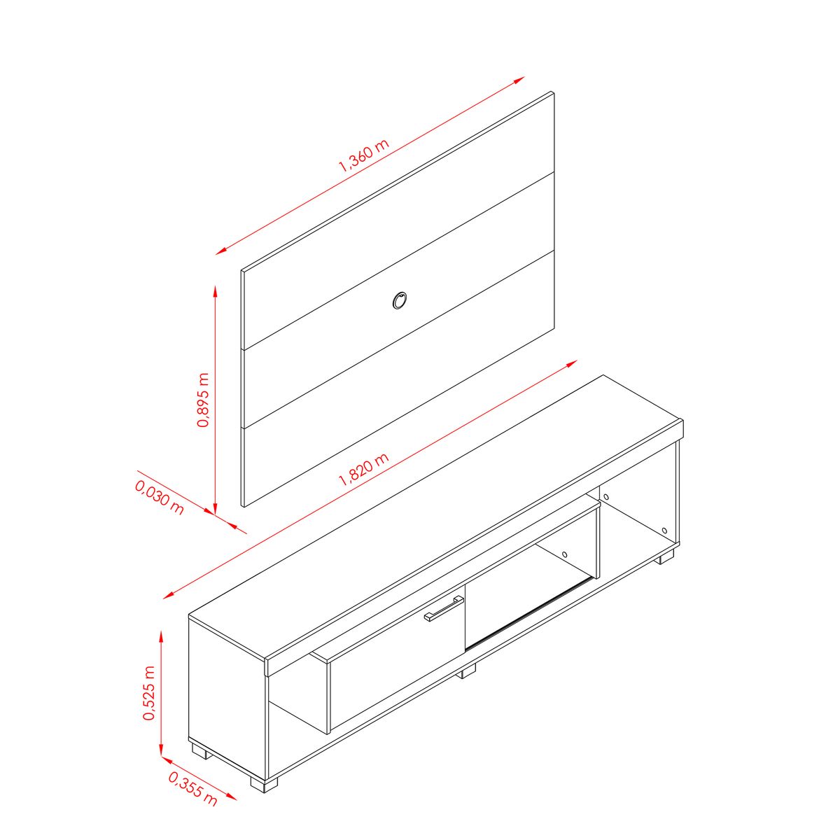 CASA BELLA - COMBO SALA TV CASABELLA LINO - NATURAL