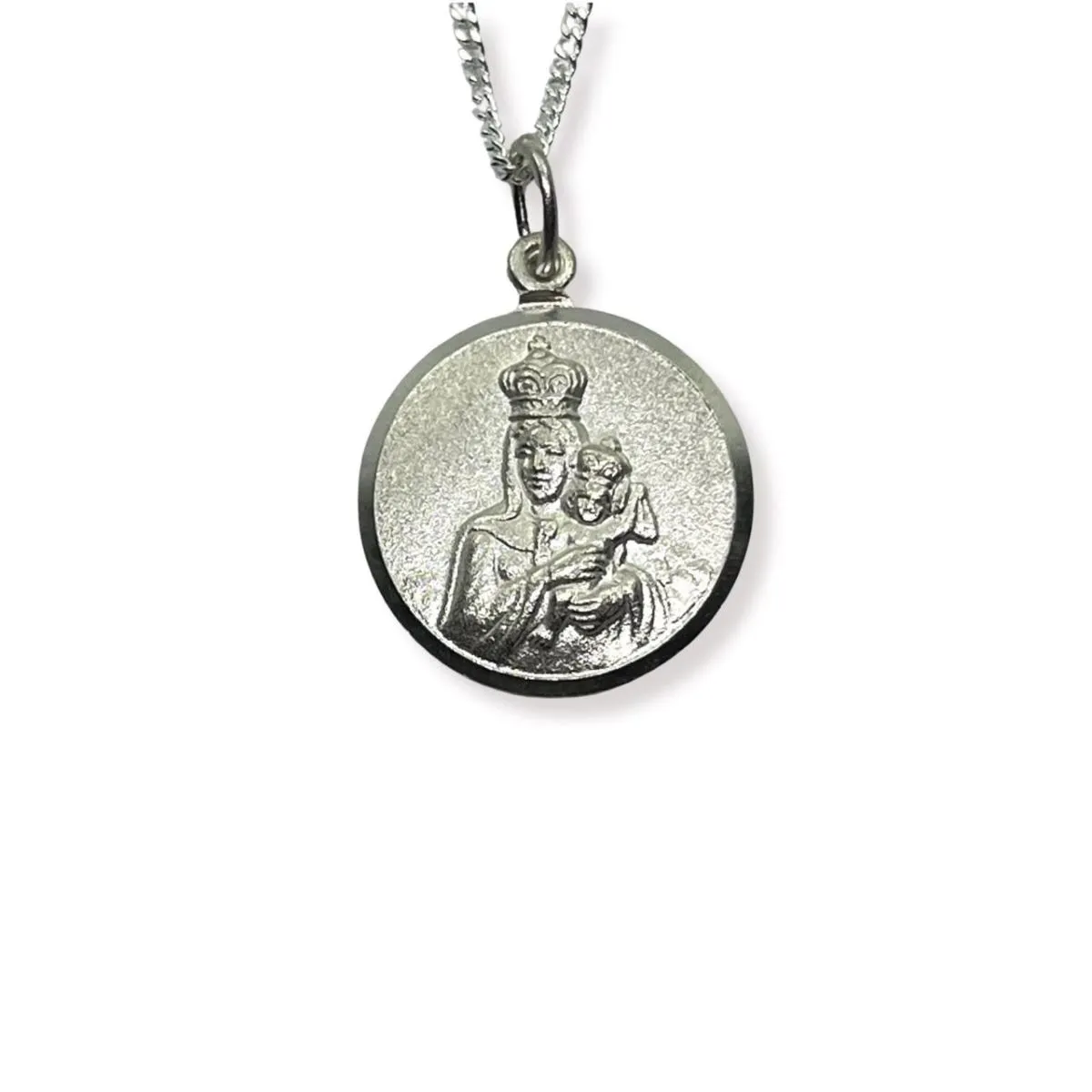 SANTORAL - Dije Virgen del Carmen y Cadena - Plata