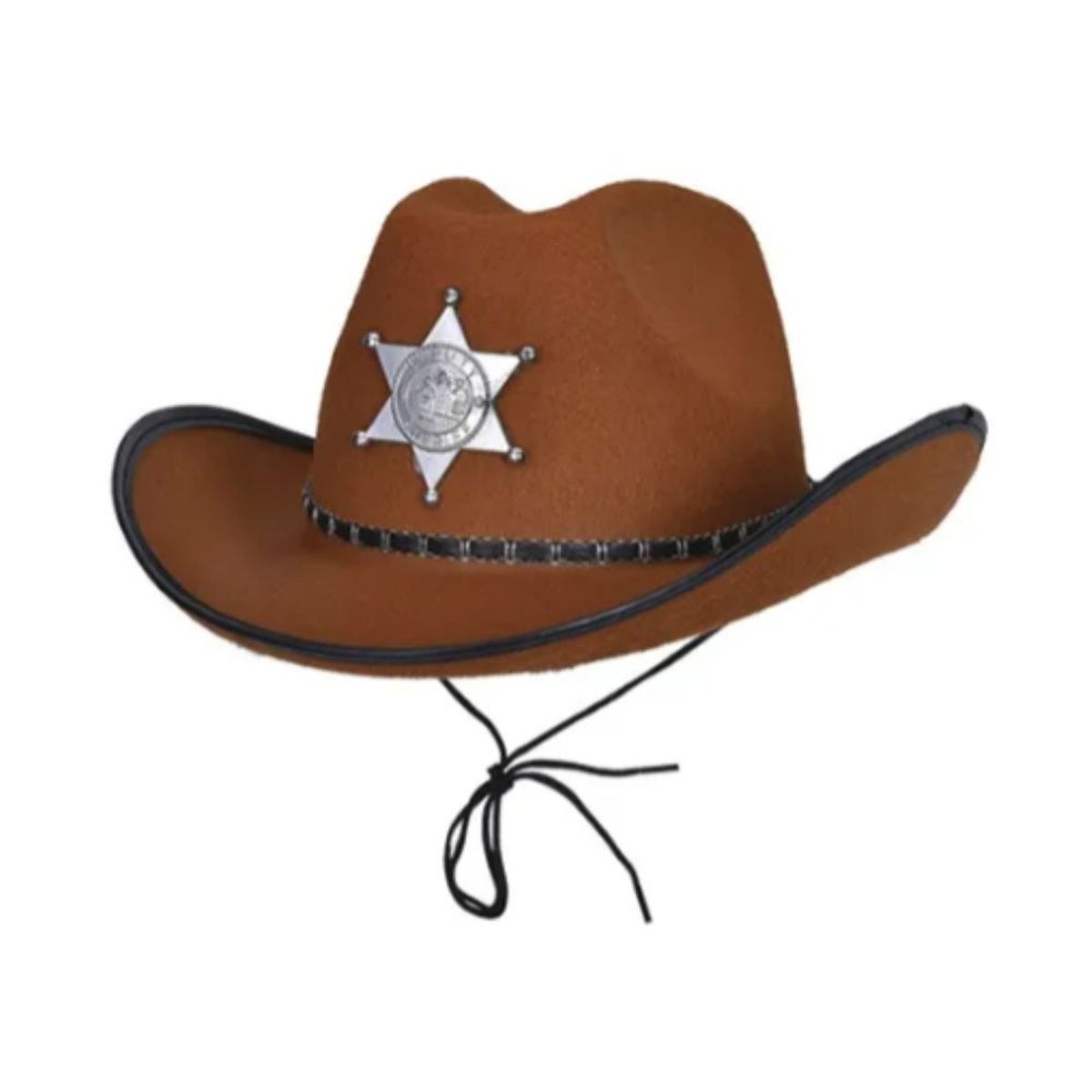 GENERICO - Sombrero Vaquero Disfraz Sheriff Color Marrón