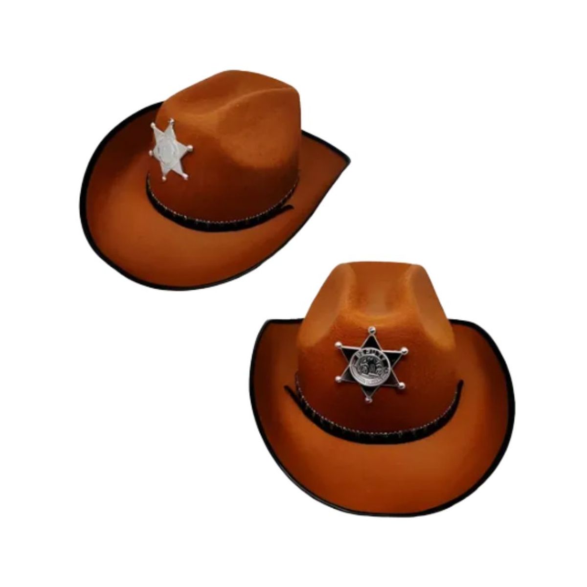 GENERICO - Sombrero Vaquero Disfraz Sheriff Color Marrón