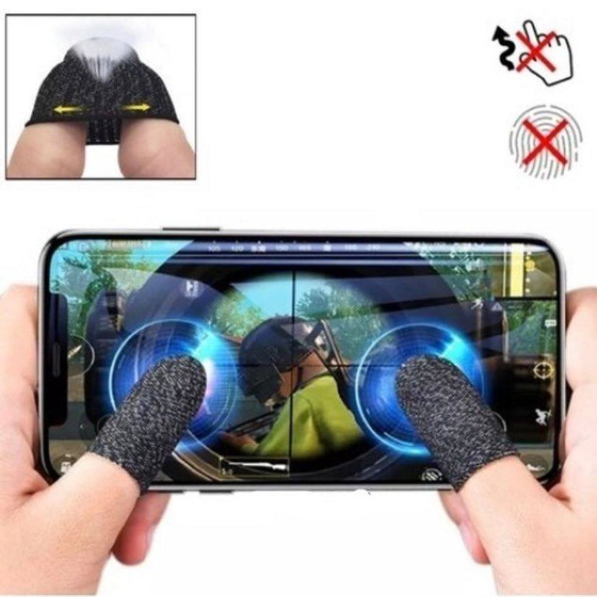 GENERICO - Dedales Gamer Para jugar en Celular o Tablet - negro