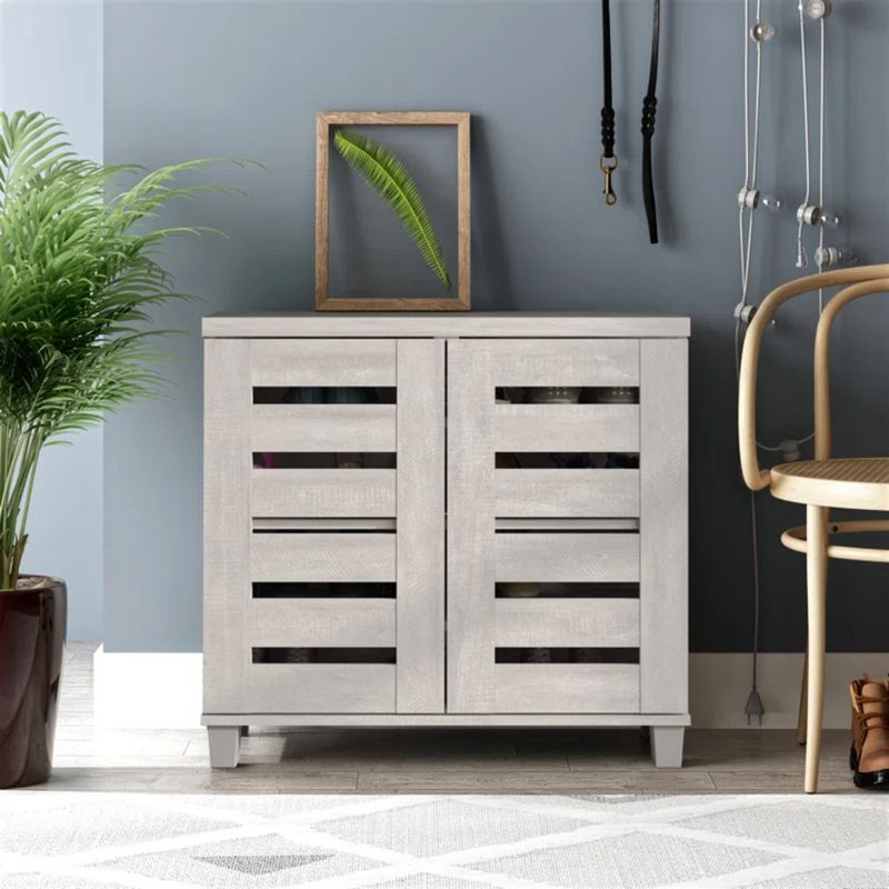 R&R MUEBLES - Zapatera Moderna Ruri 2 Puertas Cemento R&R MUEBLES