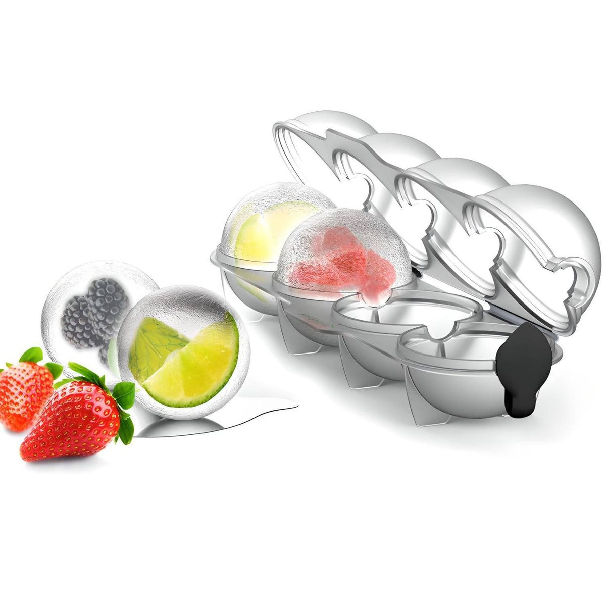 GENERICO - Cubeta de Hielo Redondo Esfera Hielera Bar Whisky Cocktails