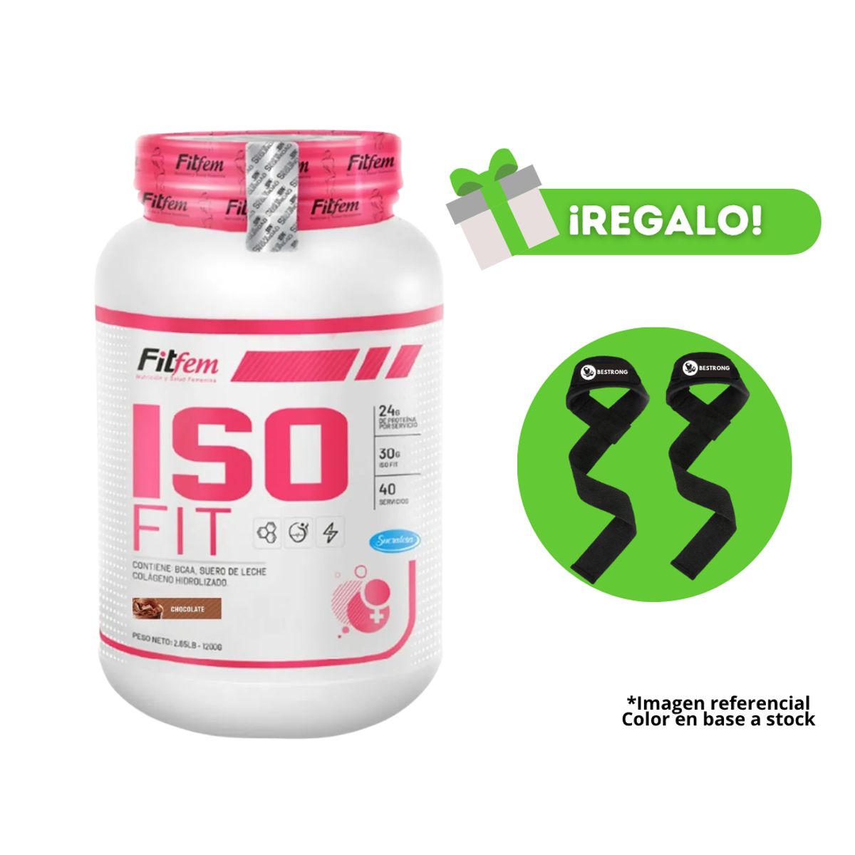 FITFEM - PROTEÍNA ISO FIT 1KG CHOCOLATE + STRAPS