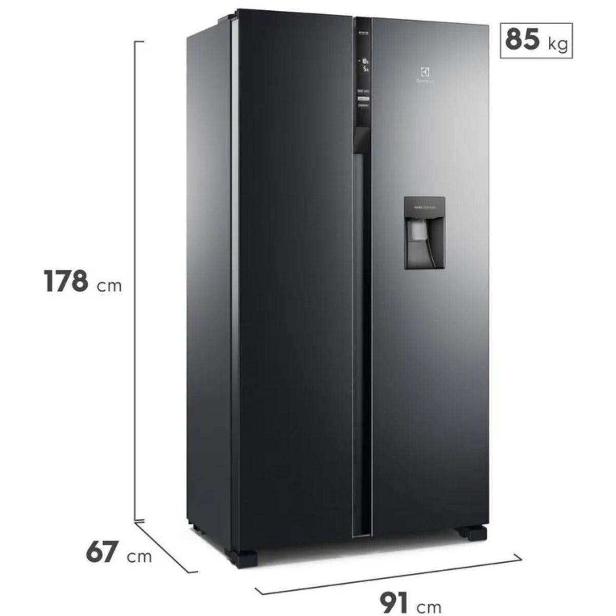 ELECTROLUX - Refrigerador Side by Side Electrolux ERSA53K2HVB INVERTER 514 litros black