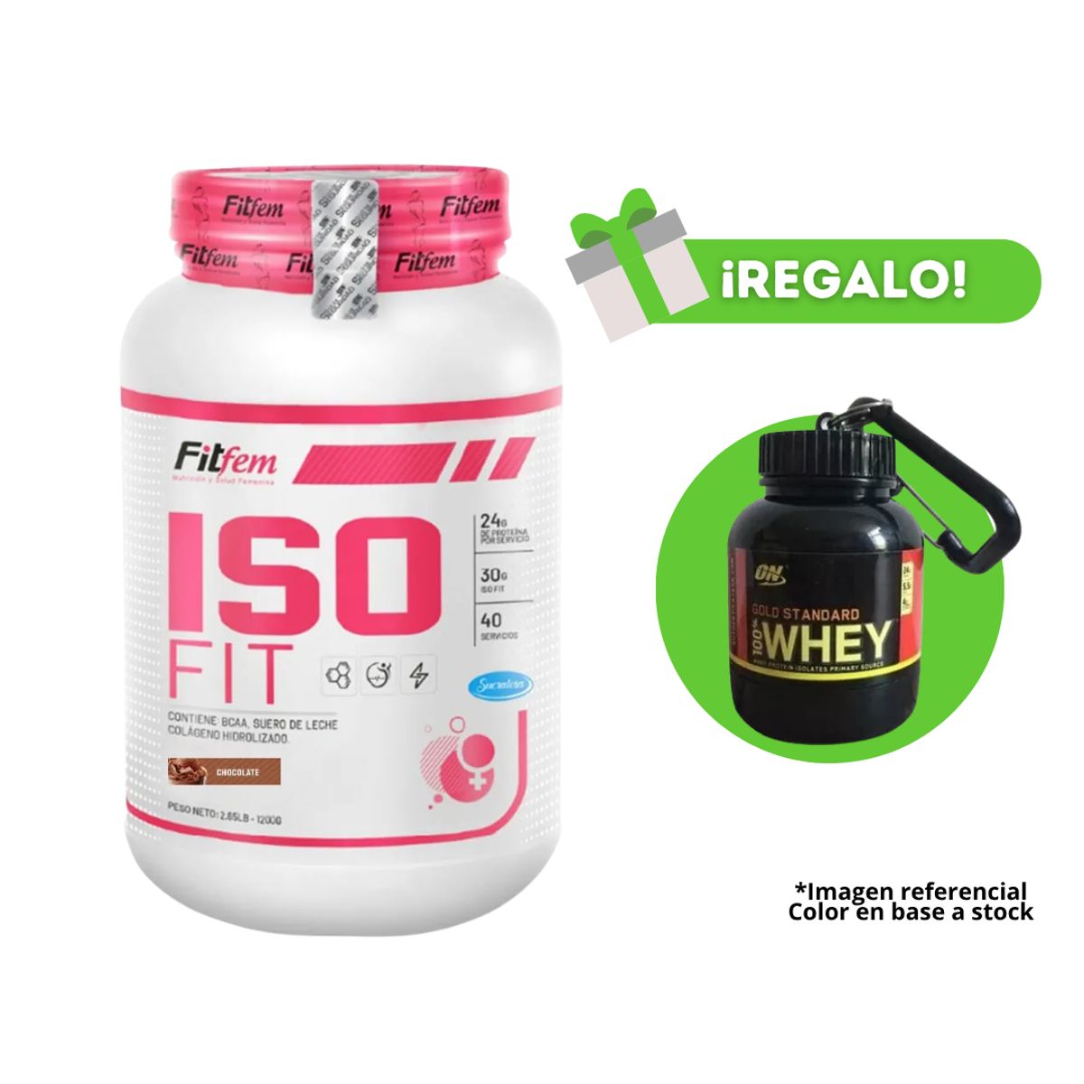 FITFEM - PROTEÍNA ISO FIT 1KG CHOCOLATE + PORTAPROTEINA